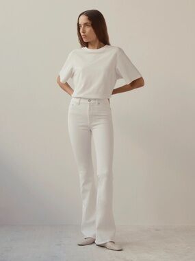 DL1961 Women's White Flare Jeans